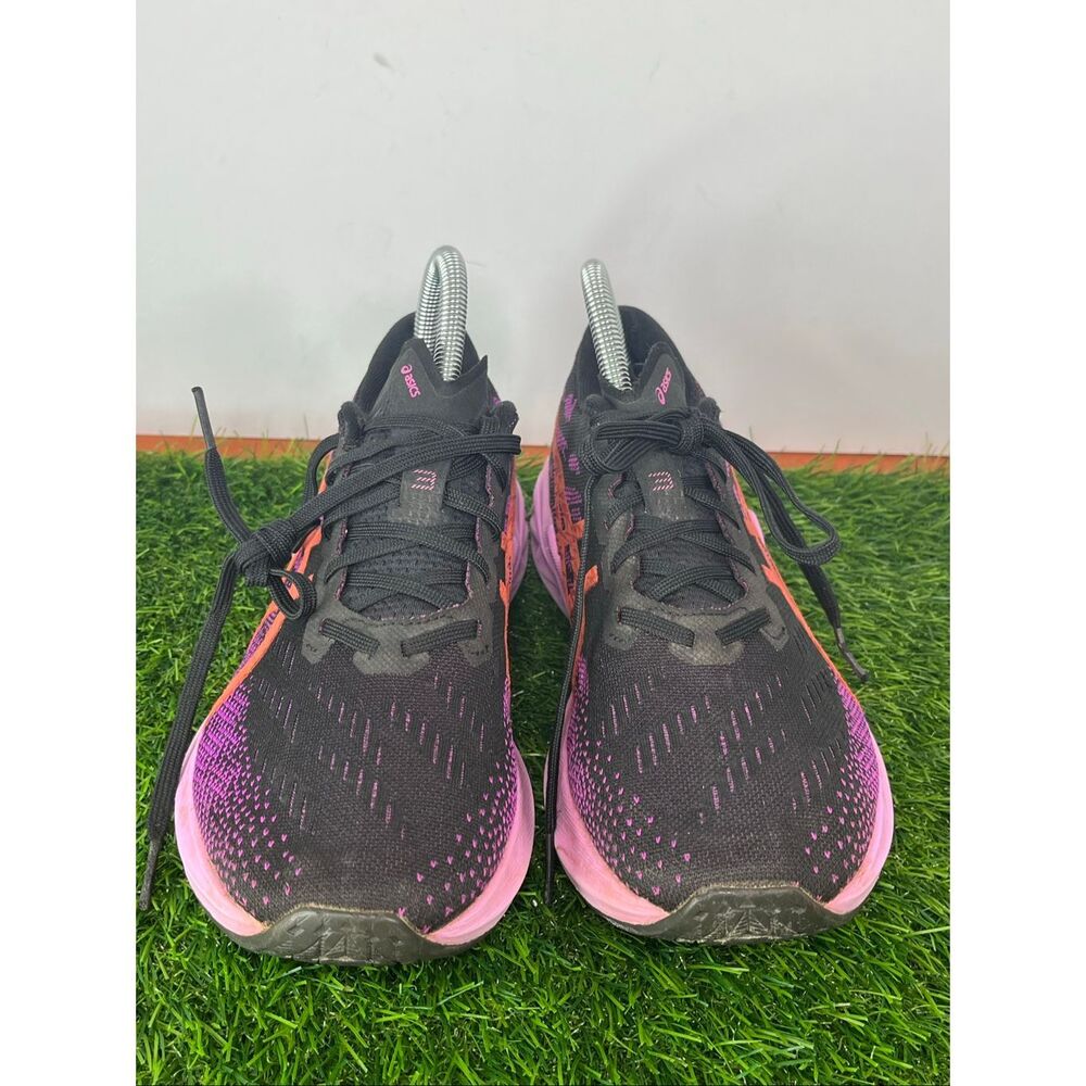 ASICS Novablast Women's Running Shoes | Black/Pink/Orange | US Size 8 - Picture 2 of 11